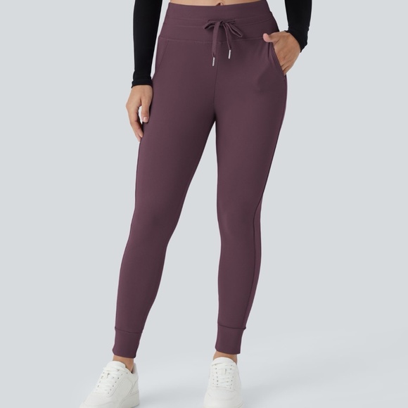 Halara SoftlyZero™ Plush Purple High Waist Drawstring 30" Joggers Size L Tall - Picture 1 of 10